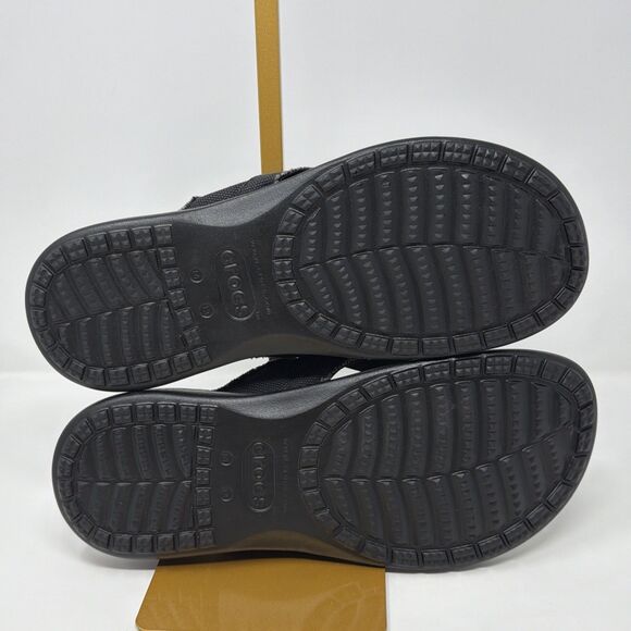 Crocs Men’s Size 13 Comfort Santa Cruz Thong Sandals 205612 Black STORE MODEL main image 3